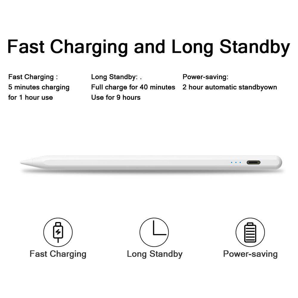 2023 New Arrival Original Stylus Pen, iPhone Stylus Compatible for iOS/Android Touchscreens/Phones, Rechargeable Stylus Pen with High Precise Tip, Stylus Pencil for Apple/Android/Samsung Tablet, White