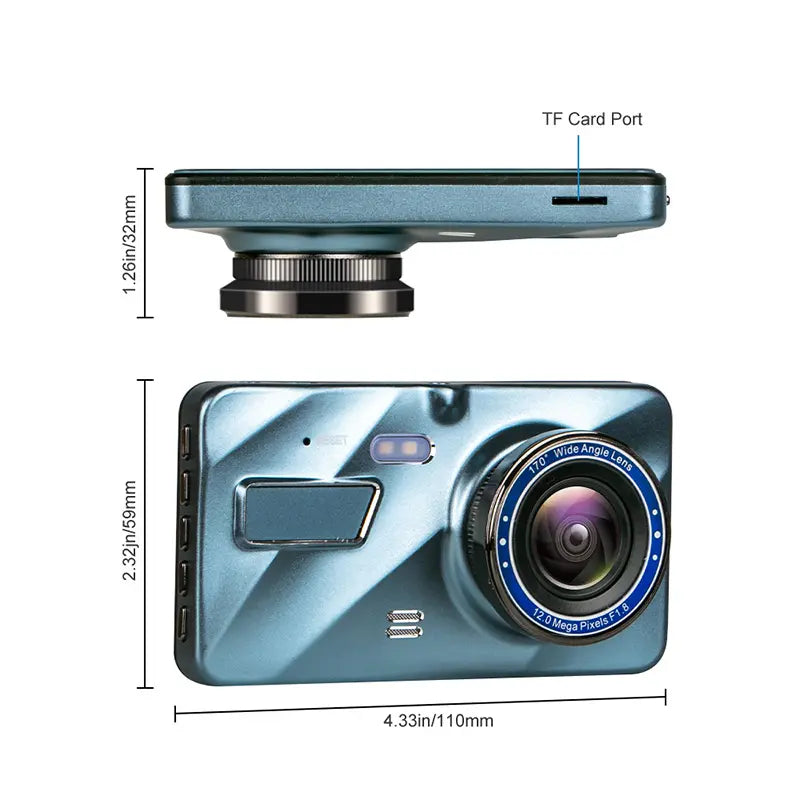 2023 Car Dash Cam 1296P 4.0 inch IPS Screen Car Rear Camera Dual Lens Front and Rear Car Dvr Driving Recorder