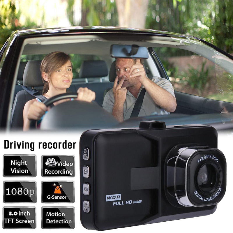 Mini Driving Recording HD 1080p Driving Recorder Night Vision Recording Dash Cam Black