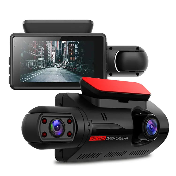 Mini Dash Cam 3inch IPS Screen Hidden Car Black Box Full HD Wide Angel Front and IR Inner Dual Lens Wide Angle Car Recorder