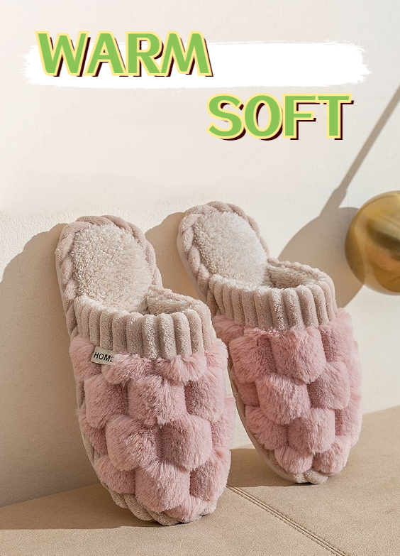 Unisex Winter Cotton Slippers Household Slippers Indoor Non-slip Couple Slippers Extremely Comfy Soft